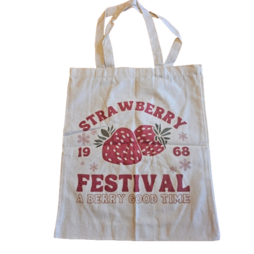 Strawberry Canvas Tote Bag NEW